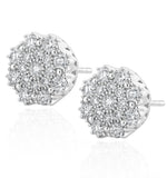 Large Lab Diamond Cluster Earrings 1.00ct H/si In 9k White Gold