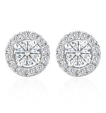 Halo Lab Diamond Earrings 1.00ct H/si In 9k White Gold