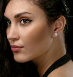 Halo Lab Diamond Earrings 1.00ct H/si In 9k White Gold