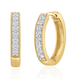 Lab Diamond Hoop Earrings 0.25ct H/si Pave Set In 9k Gold