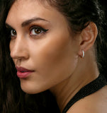 Lab Diamond Hoop Earrings 0.25ct H/si Pave Set In 9k Gold