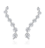 Lab Diamond Ear Climber Life Journey Earrings 1.00ct H/si 9kw Gold