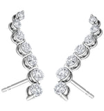 Lab Diamond Ear Climber Life Journey Earrings 1.00ct H/si 9kw Gold