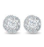 Halo Lab Diamond Earrings 0.50ct H/si Set In 9k White Gold
