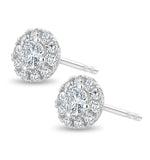 Halo Lab Diamond Earrings 0.50ct H/si Set In 9k White Gold