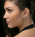 Lab Diamond Stud Earrings 5mm 0.10ct H/si In 925 Silver
