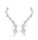 Ear Climber Life Journey 0.50ct Lab Diamond Earrings 9k White Gold