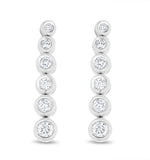 Life Journey Lab Diamond Rubover Drop Earrings 0.25ct In 9k White Gold