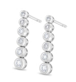 Life Journey Lab Diamond Rubover Drop Earrings 0.25ct In 9k White Gold