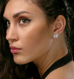 Halo Lab Diamond Multi-wear Earrings 1.25ct H/si In 9k White Gold