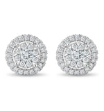 Halo Lab Diamond Multi-wear Earrings 1.25ct H/si In 9k White Gold