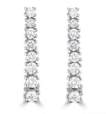 1ct Lab Diamond Life Journey Drop Earrings Set In 9k White Gold