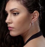 1ct Lab Diamond Life Journey Drop Earrings Set In 9k White Gold