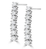 1ct Lab Diamond Life Journey Drop Earrings Set In 9k White Gold