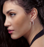 1ct Lab Diamond Life Journey Rub Over Drop Earrings In 9k White Gold