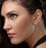 0.50ct Lab Diamond Rub Over Stud Earrings In 9k White Gold - 5.6mm