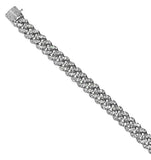 1.20ct Mens Lab Diamond Cuban Link Bracelet In Sterling Silver