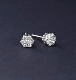 Lab Diamond Cluster Earrings 0.50ct H/si Quality Set In 9k White Gold