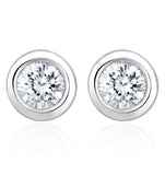 1.00ct Lab Diamond Rub Over Stud Earrings In 9k White Gold - 7.8mm