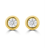 0.20ct Lab Diamond Rub Over Stud Earrings In 9k Gold - 4.6mm