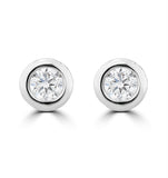 0.20ct Lab Diamond Rub Over Stud Earrings In 9k White Gold - 4.6mm