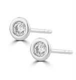 0.20ct Lab Diamond Rub Over Stud Earrings In 9k White Gold - 4.6mm