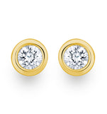 0.30ct Lab Diamond Rub Over Stud Earrings In 9k Gold - 5.2mm