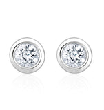 0.30ct Lab Diamond Rub Over Stud Earrings In 9k White Gold - 5.2mm