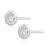 0.30ct Lab Diamond Rub Over Stud Earrings In 9k White Gold - 5.2mm