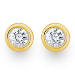0.50ct Lab Diamond Rub Over Stud Earrings In 9k Gold - 5.6mm