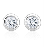 0.50ct Lab Diamond Rub Over Stud Earrings In 9k White Gold - 5.6mm