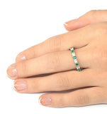 Emerald 0.70ct H/si Diamond 18kw Gold Eternity Ring Item Hg20-322gjuy