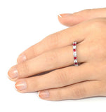 Ruby 1.50ct H/si Diamond 18kw Gold Eternity Ring Item Hg20-422tjuy