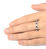 Sapphire 1.70ct H/si Diamond 18kw Gold Eternity Ring Item Hg20-422ujuy