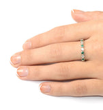 Emerald 0.70ct And G/vs Diamond 18kw Gold Eternity Ring