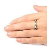 Emerald 1.10ct And G/vs Diamond Platinum Eternity Ring