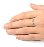 Ruby 0.80ct And H/si Diamond Platinum Eternity Ring
