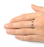 Ruby 1.50ct And H/si Diamond Platinum Eternity Ring