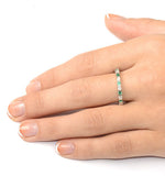Emerald 0.70ct And G/vs Diamond Platinum Eternity Ring  Hg36-322gxus