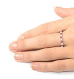 Ruby 0.80ct H/si Diamond Platinum Eternity Ring Item Hg36-322tjus
