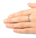 Sapphire 0.90ct G/vs Diamond Platinum Eternity Ring Item Hg36-322uxus