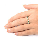 Emerald 0.60ct And H/si Diamond 18kw Gold Eternity Ring
