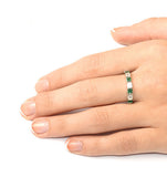 Emerald 1.20ct And H/si Diamond Platinum Eternity Ring