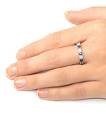 Sapphire 1.30ct And Diamond 18k White Gold Eternity Ring  Hg42-422ujuy