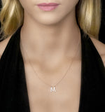 Initial 'm' Necklace Diamond Encrusted Pave Set In 9k Rose Gold