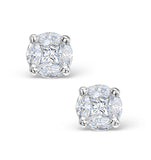 Diamond Earrings 1.00ct Look Galileo Style - 0.30ct In Platinum