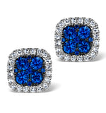 18k White Gold Keira 3ct Sapphire And 1ct Diamond Halo Earrings