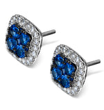 18k White Gold Keira 3ct Sapphire And 1ct Diamond Halo Earrings