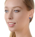 18k White Gold Keira 3ct Sapphire And 1ct Diamond Halo Earrings