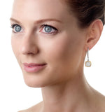 18k White Gold An Gelina 3ct Diamond And Yellow Diamond Halo Earrings